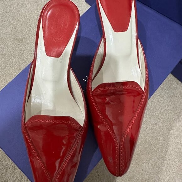 Tod's red patent leather heeled mules. Size 7 - Picture 3 of 3